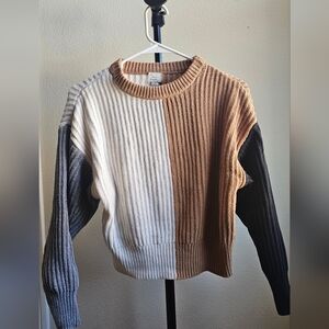 a new day Brown and White Knit Sweater